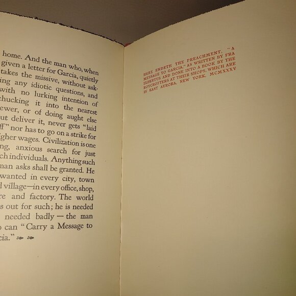 Elbert Hubbard 1926 A Message To Garcia Leather Bound Book Collier Son - Picture 7 of 11